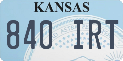 KS license plate 840IRT