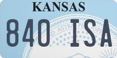 KS license plate 840ISA