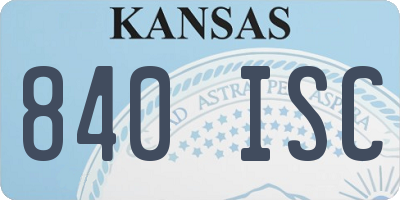 KS license plate 840ISC