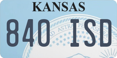 KS license plate 840ISD