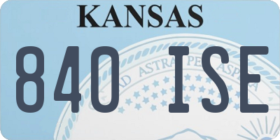 KS license plate 840ISE