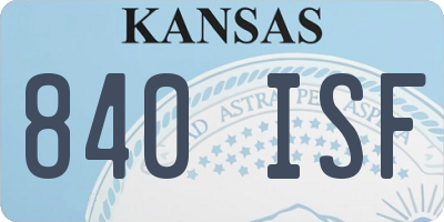 KS license plate 840ISF