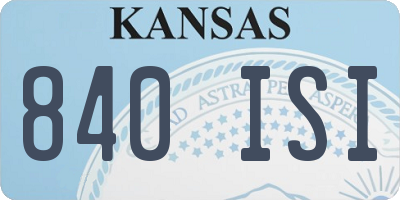 KS license plate 840ISI