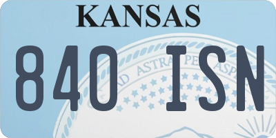 KS license plate 840ISN