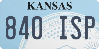 KS license plate 840ISP