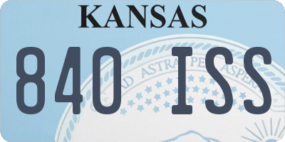 KS license plate 840ISS