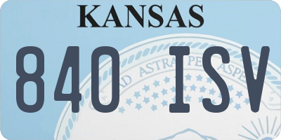 KS license plate 840ISV