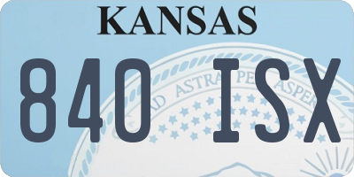 KS license plate 840ISX