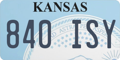 KS license plate 840ISY