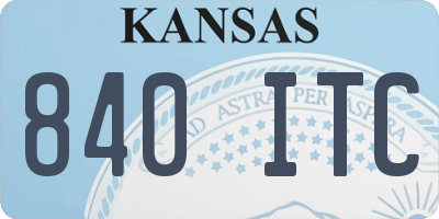 KS license plate 840ITC