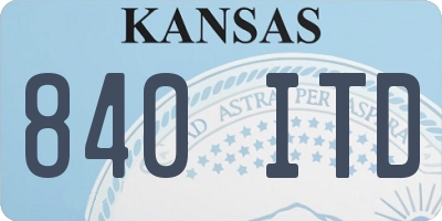 KS license plate 840ITD