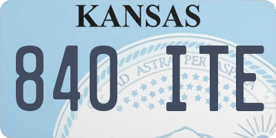 KS license plate 840ITE