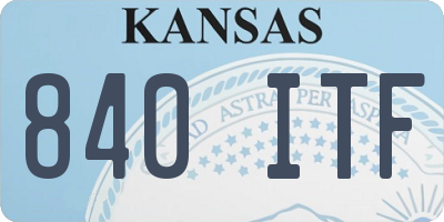 KS license plate 840ITF