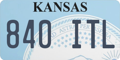 KS license plate 840ITL