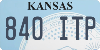 KS license plate 840ITP