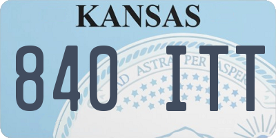 KS license plate 840ITT