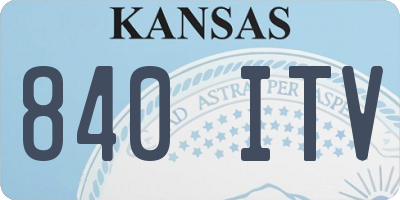 KS license plate 840ITV