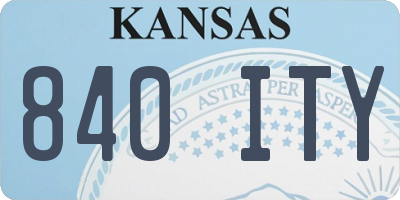 KS license plate 840ITY