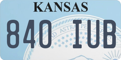 KS license plate 840IUB