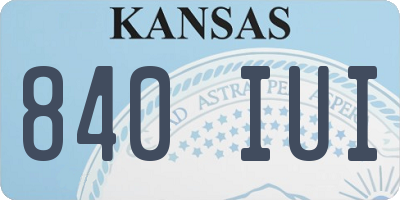 KS license plate 840IUI
