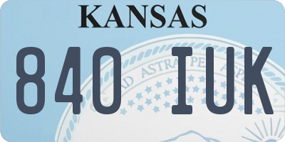 KS license plate 840IUK
