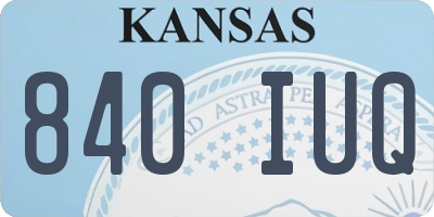 KS license plate 840IUQ