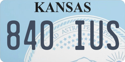 KS license plate 840IUS