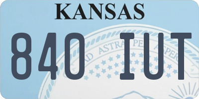 KS license plate 840IUT