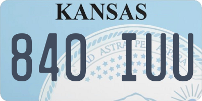 KS license plate 840IUU