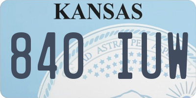 KS license plate 840IUW