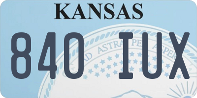 KS license plate 840IUX