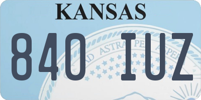 KS license plate 840IUZ