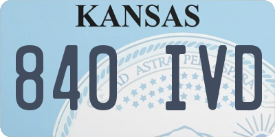 KS license plate 840IVD