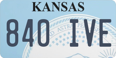 KS license plate 840IVE