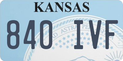 KS license plate 840IVF