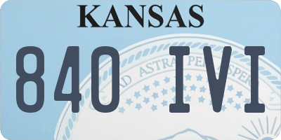 KS license plate 840IVI