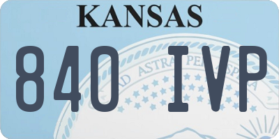 KS license plate 840IVP