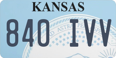 KS license plate 840IVV