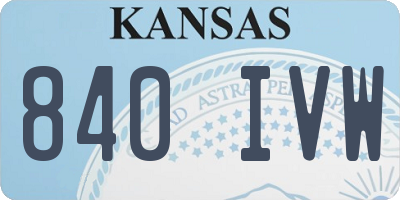 KS license plate 840IVW