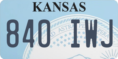 KS license plate 840IWJ