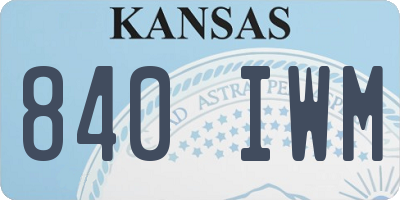 KS license plate 840IWM