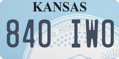 KS license plate 840IWO