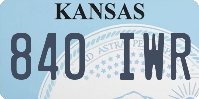KS license plate 840IWR