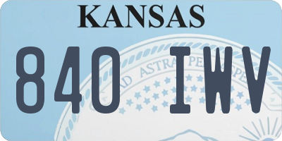 KS license plate 840IWV