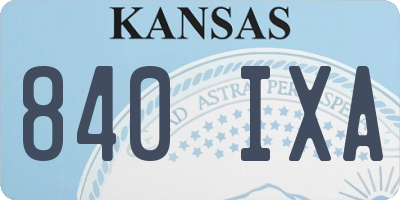 KS license plate 840IXA