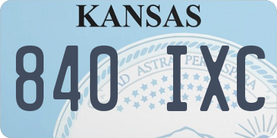 KS license plate 840IXC