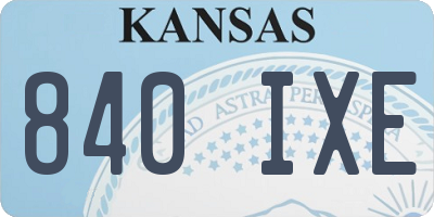 KS license plate 840IXE