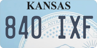 KS license plate 840IXF