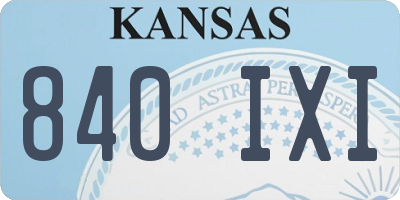 KS license plate 840IXI