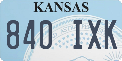 KS license plate 840IXK